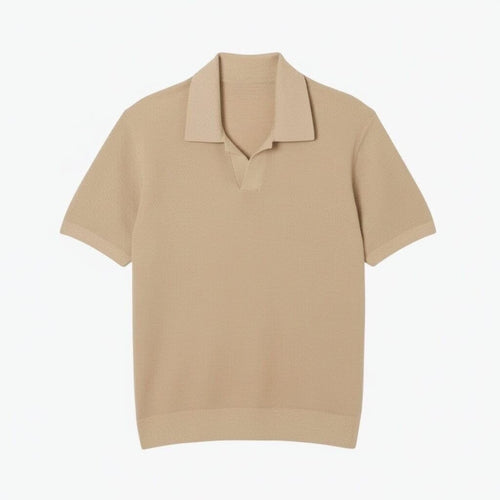 Baumwoll-Mix Pullover Mit Offenem Polokragen Vandhlr Beige S 
