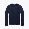 Baumwoll-Pullover Mit Zopfmuster Vandhlr Marineblau S 