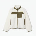 Colour-Block Sherpa Fleece Jacke Vandhlr Weiß / Khakigrün S 