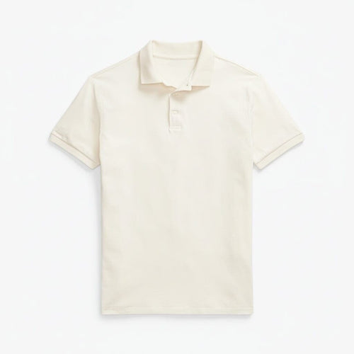 Custom Slim Fit Stretch Mesh Polo-Shirt Vandhlr Creme S 
