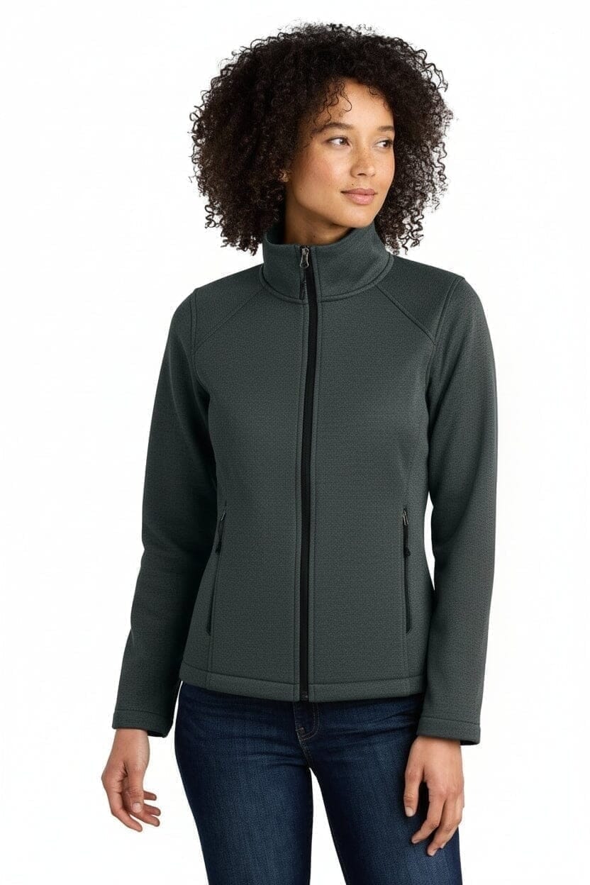 Damen Ridgewall Softshell-Jacke Mit Brustlogo Vandhlr Dunkelgrau Meliert S 