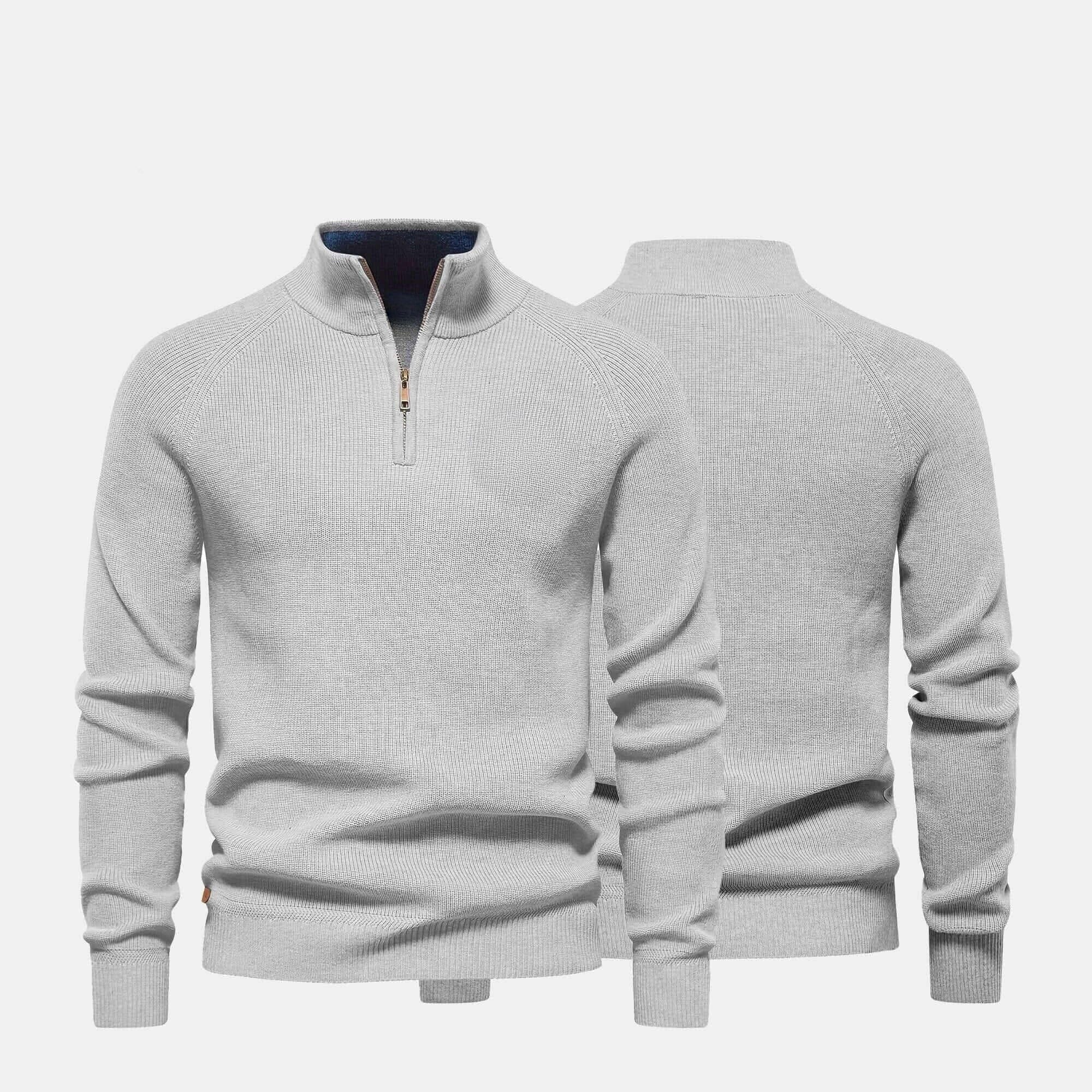 Gerippter Zip-Pullover Premium Vandhlr Beige S 