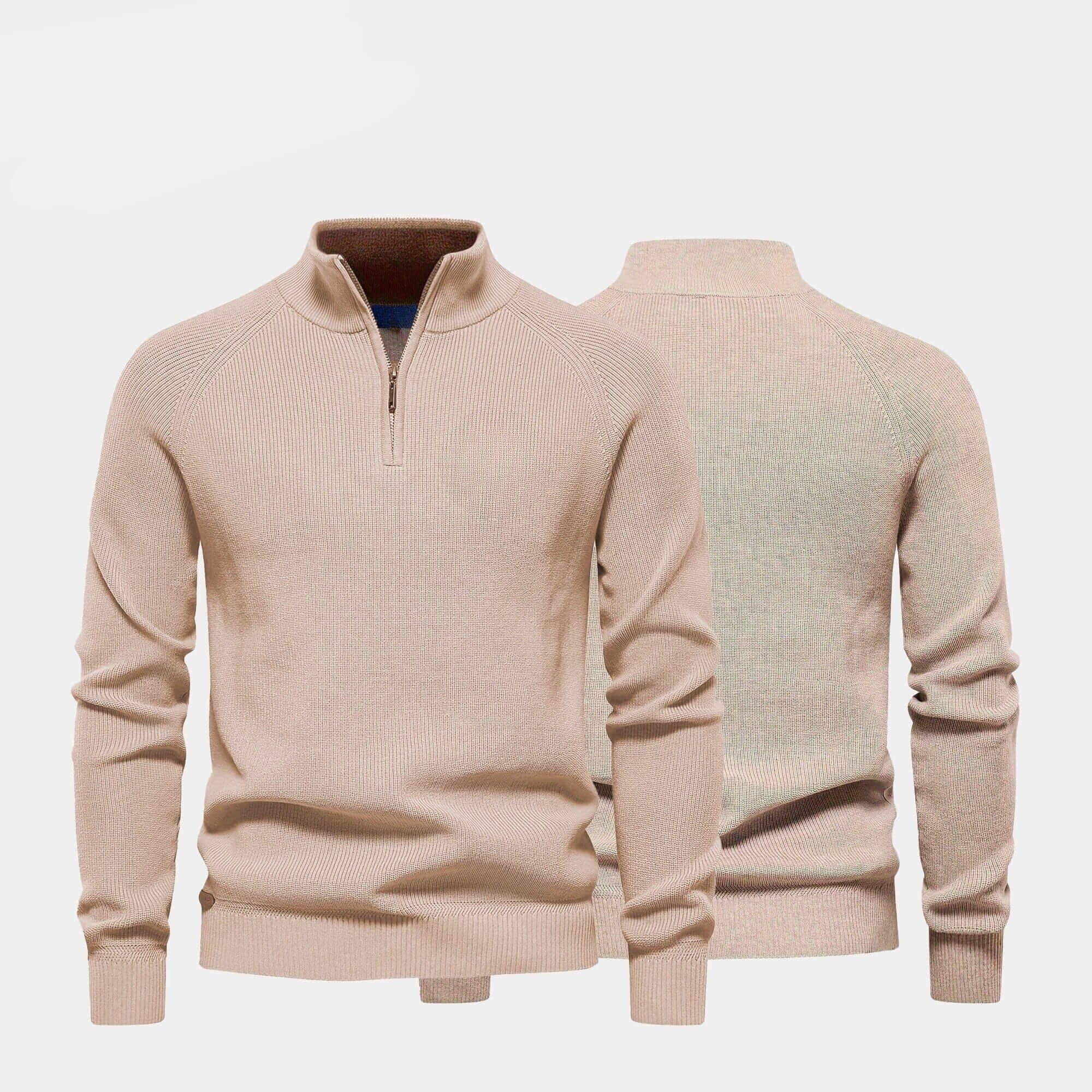 Gerippter Zip-Pullover Premium Vandhlr Blau S 