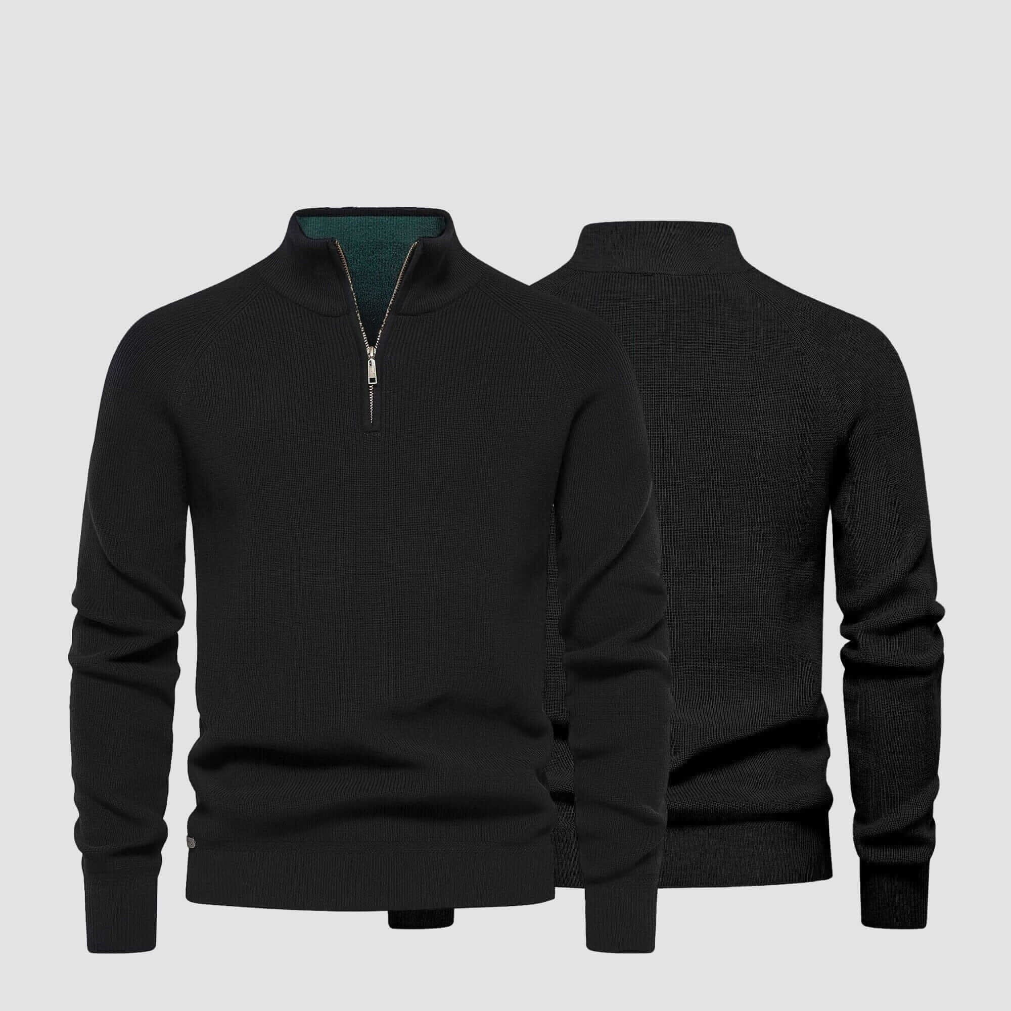 Gerippter Zip-Pullover Premium Vandhlr Grau S 