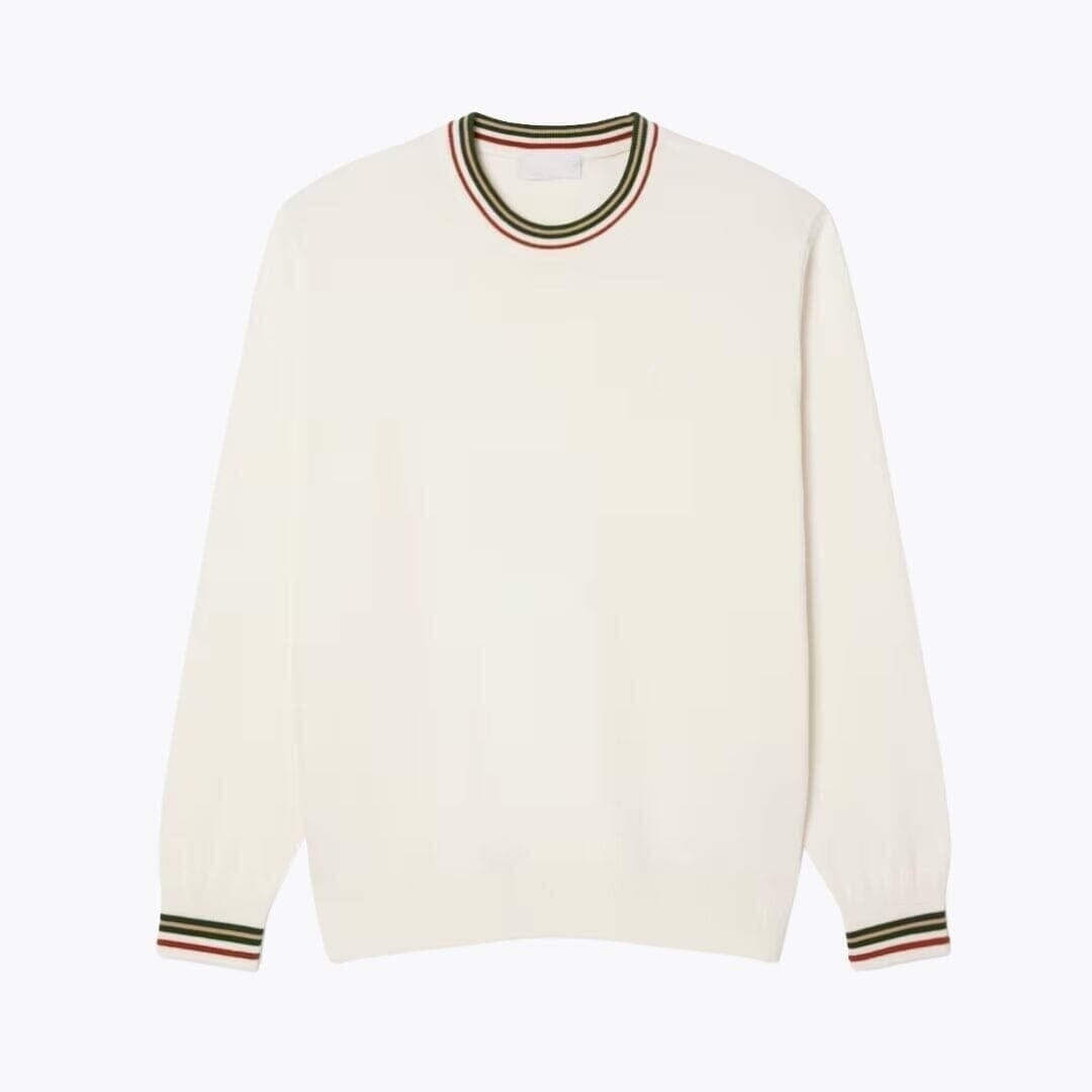 Gestreifter Baumwoll-Jersey Pullover Vandhlr Weiß / Grün S 