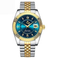 Goldenstar 40mm Herrenarmbanduhr - Wasserdicht - Edelstahl Vandhlr Blau 