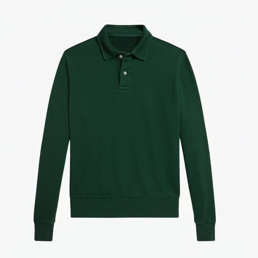 Loopback Fleece Sweatshirt Mit Kragen Vandhlr Vintage Tannengrün S 
