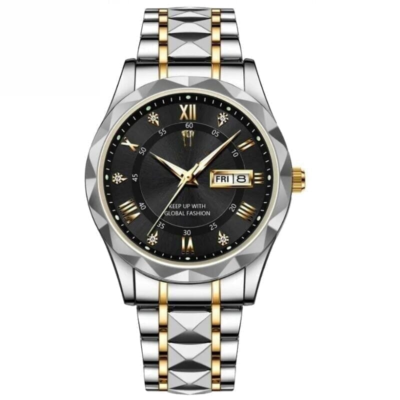 Luminous Steel 40mm Herrenarmbanduhr - Wasserdicht | Edelstahl Vandhlr Schwarz 