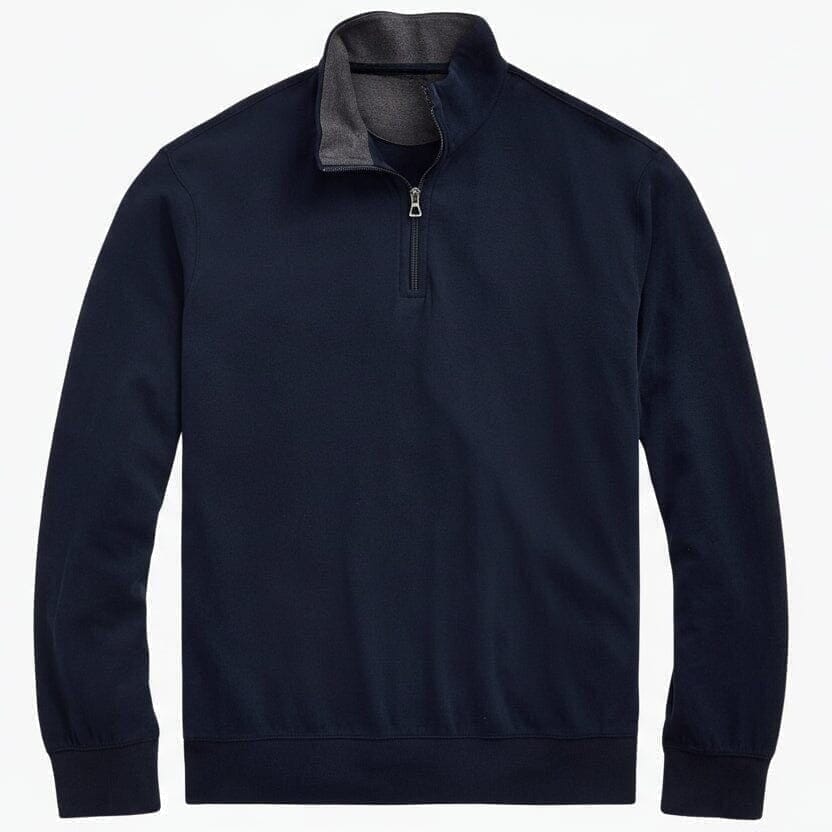 Luxus Jersey Troyer-Pullover Mit Viertel-Reißverschluss Vandhlr Flieger-Marine S 
