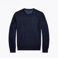 Mesh-Strick Baumwoll-Pullover Mit Rundhalsausschnitt Vandhlr Marineblau S 