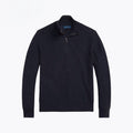 Mesh-Strick Baumwoll-Pullover Mit Viertel-Reißverschluss Vandhlr Marineblau S 