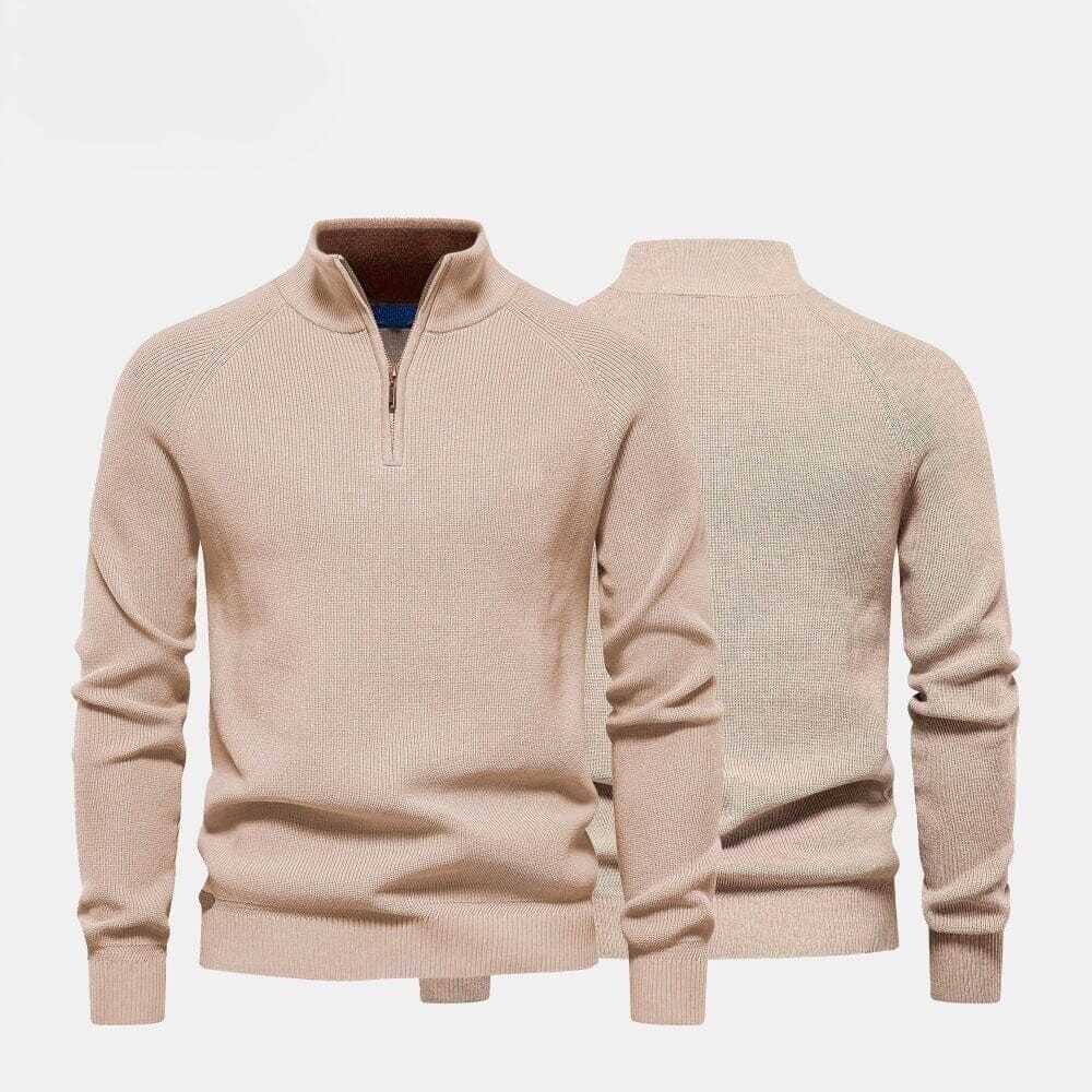 Modern Rundhals-Strickpullover Vandhlr Beige S 