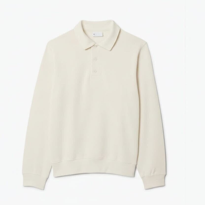 Geripptes Baumwoll-Sweatshirt Mit Polo-Kragen