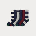 Polo Bear Cotton-Blend Crew Sock 6-Pack Vandhlr Orange/Schwarz/Creme/Marineblau 
